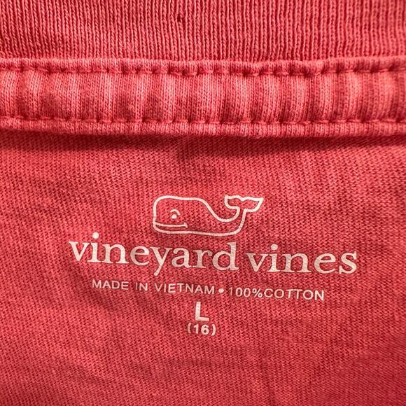 Vineyard Vines Merry Christmas Shirt 100% Cotton Salmon Color Size Large 16 - Picture 5 of 6